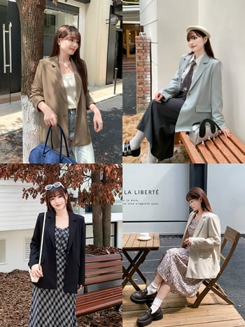 Női koreai stílusú zakó poliészterből, őszi 2025 kiadás, ingázó munka stílus, zakó gallér