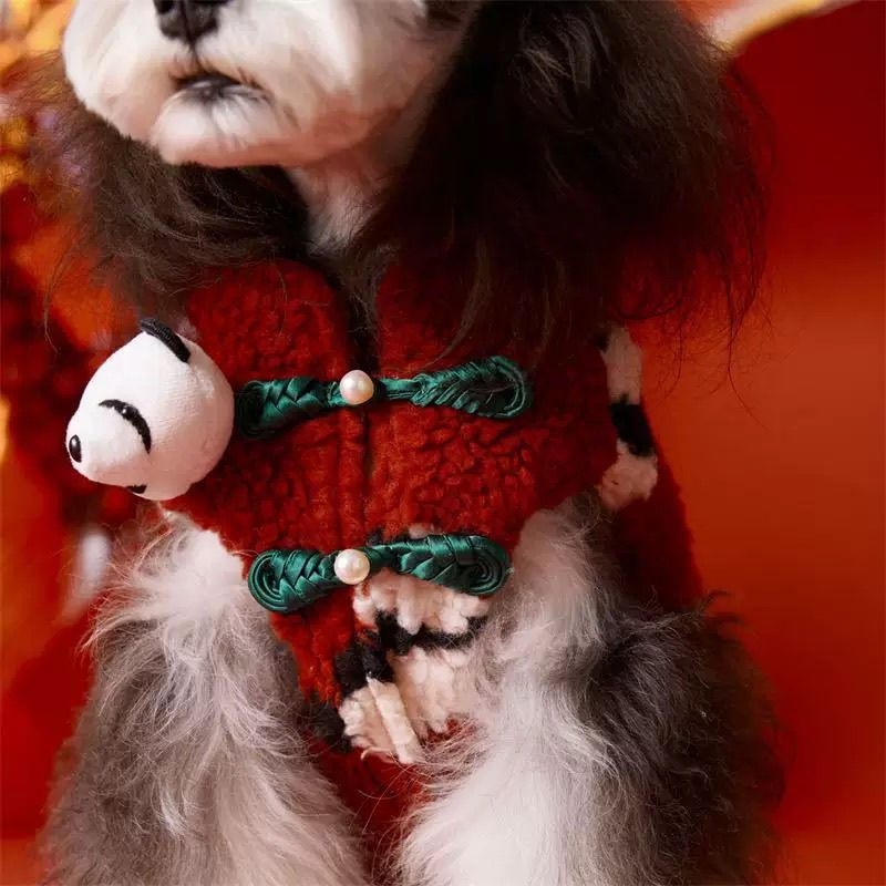 Novogodišnje odijelo za male pse i mačke: Schnauzer, Toy pudla, Bišon, Pomeranac, bezrukava jakna s panda uzorkom.