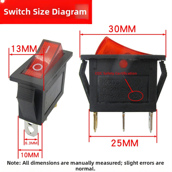 Elektrický vypínač pre elektrický hrniec s LED tlačidlom v tvare lode, 500W/800W/2100W (IP50)