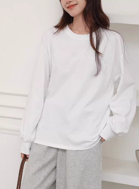 Tricou damă lejer cu mâneci lantern, guler cu volan, pulover, bumbac