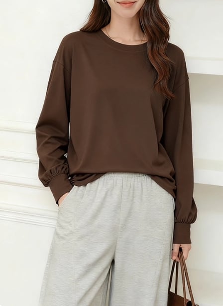 Tricou damă lejer cu mâneci lantern, guler cu volan, pulover, bumbac