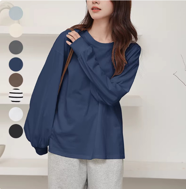 Tricou damă lejer cu mâneci lantern, guler cu volan, pulover, bumbac