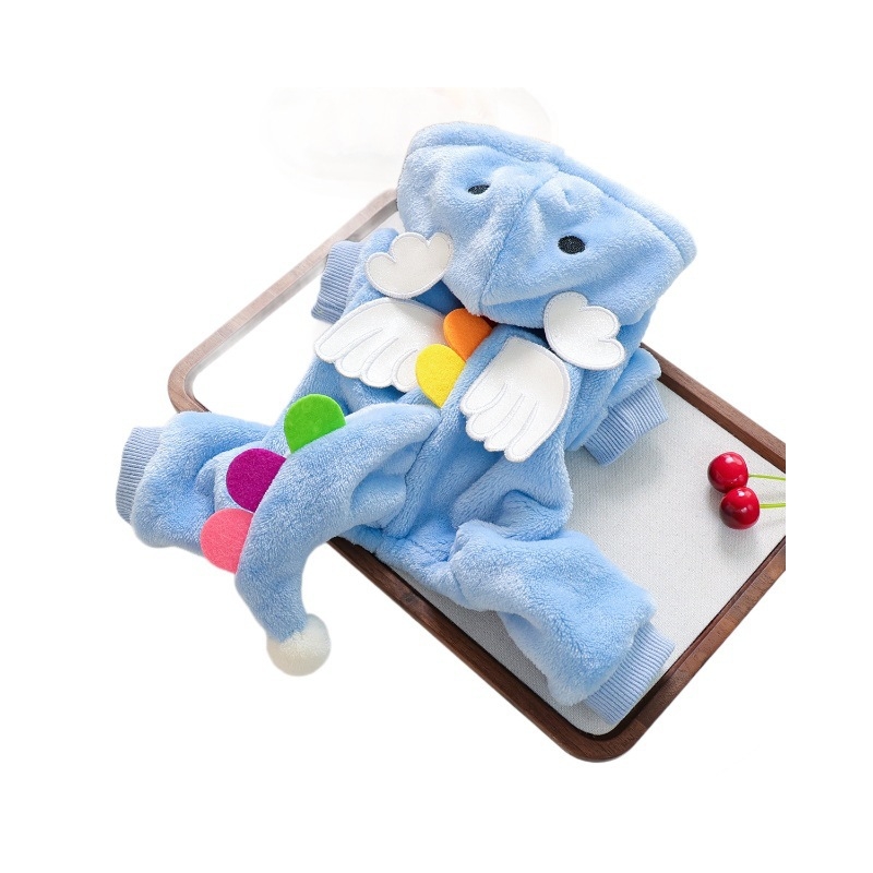 Kostim za transformaciju kućnih ljubimaca: dizajn anđeo-dragon, odjeća od poliestera s fleksi podstavom za pse i mačke, jesen-zima