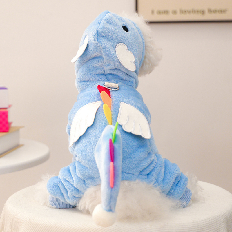 Kostim za transformaciju kućnih ljubimaca: dizajn anđeo-dragon, odjeća od poliestera s fleksi podstavom za pse i mačke, jesen-zima