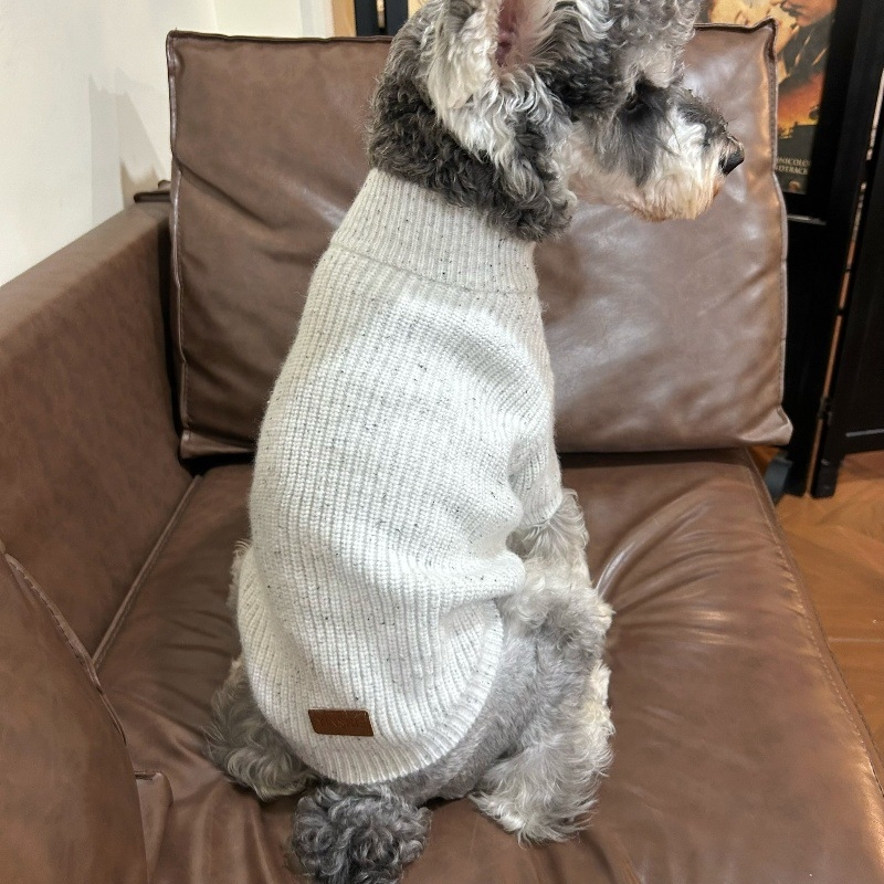 Pulover za kućne ljubimce s stojećim ovratnikom i zatvaračem – debeli topli džemper u polo stilu za Bichon Frise, Mini šnaucer i mačke