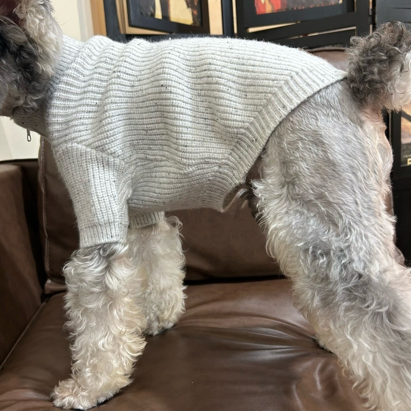 Pulover za kućne ljubimce s stojećim ovratnikom i zatvaračem – debeli topli džemper u polo stilu za Bichon Frise, Mini šnaucer i mačke