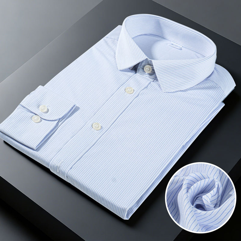 Egyedi Slim-fit ing férfiak és nők számára, pamutkeverék, lélegző, vasalásmentes, hosszú ujjú, reveres gallér, OEM