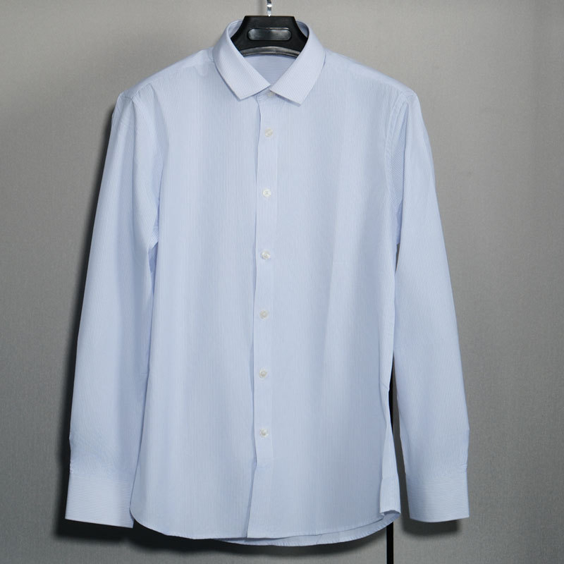 Egyedi Slim-fit ing férfiak és nők számára, pamutkeverék, lélegző, vasalásmentes, hosszú ujjú, reveres gallér, OEM