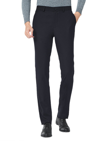 Ανδρικοί χειμωνιάτικοι παντελόνες για business στυλ, ίσια γραμμή, φλις επένδυση, ύφασμα από 72% πολυεστέρα, τρεις προστασίες