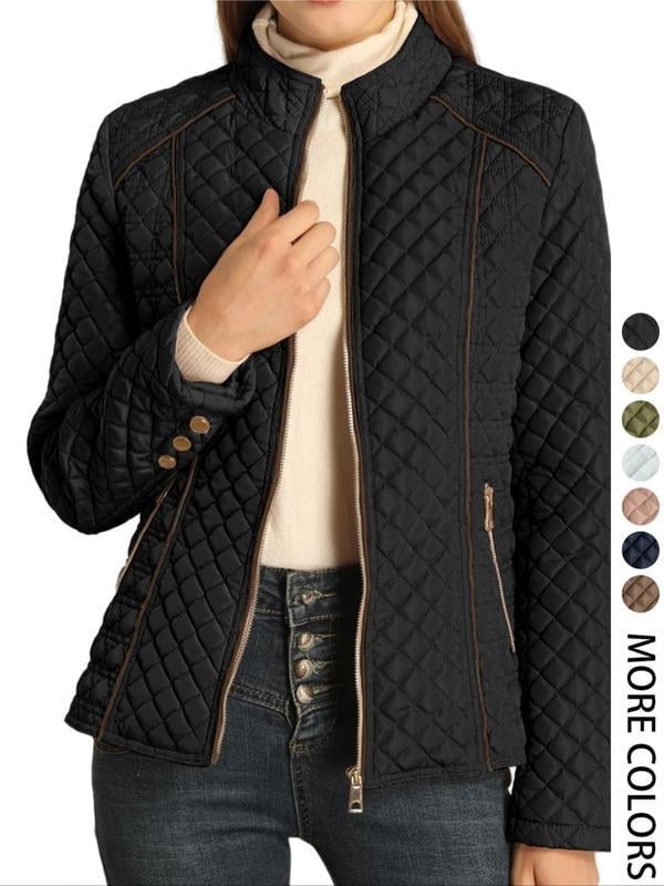 M6301 Jakna – prošiveni windbreaker sa zatvaračem, za muškarce, stojeći ovratnik, uski kroj, džepovi