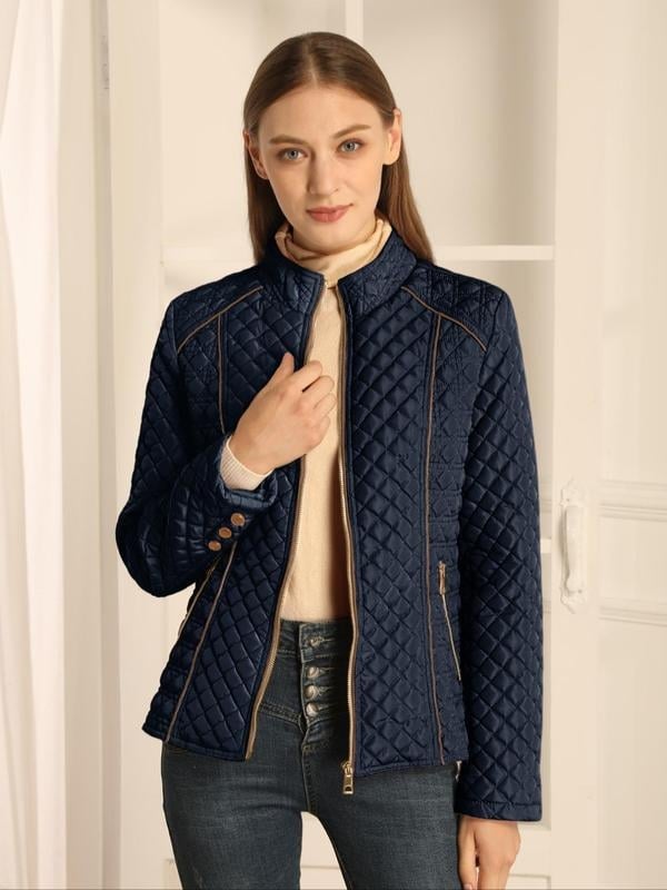 M6301 Jakna – prošiveni windbreaker sa zatvaračem, za muškarce, stojeći ovratnik, uski kroj, džepovi