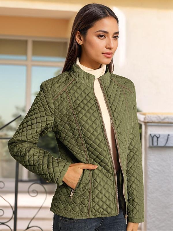 M6301 Jakna – prošiveni windbreaker sa zatvaračem, za muškarce, stojeći ovratnik, uski kroj, džepovi