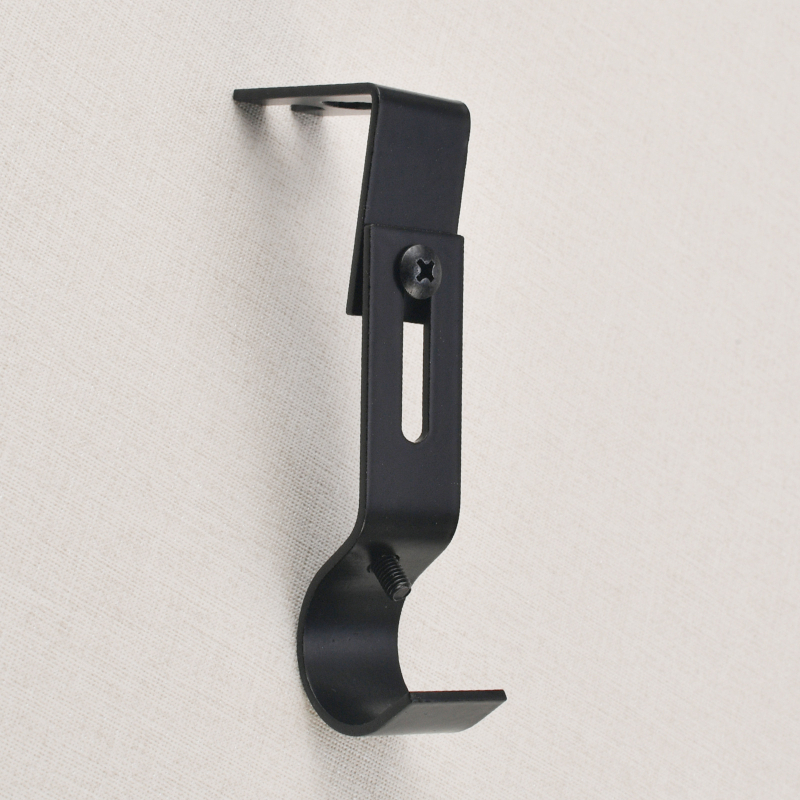 Držač zavjese za šipku, podesivi metalni držač (Roman rod holder-black), univerzalni zavjese šipke, kućni popravak