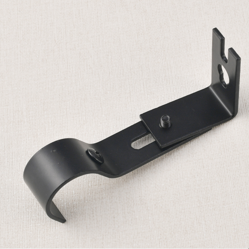 Držač zavjese za šipku, podesivi metalni držač (Roman rod holder-black), univerzalni zavjese šipke, kućni popravak