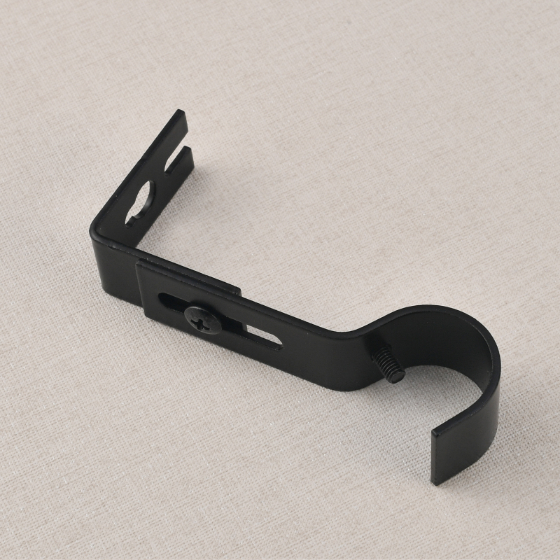 Držač zavjese za šipku, podesivi metalni držač (Roman rod holder-black), univerzalni zavjese šipke, kućni popravak
