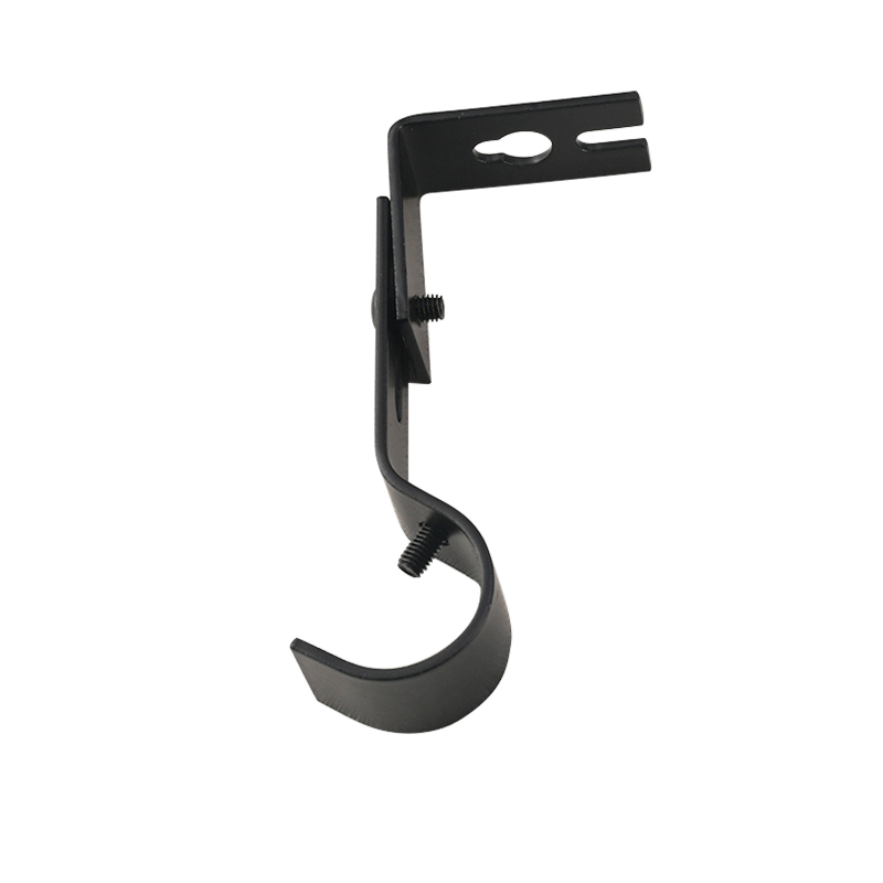 Držač zavjese za šipku, podesivi metalni držač (Roman rod holder-black), univerzalni zavjese šipke, kućni popravak