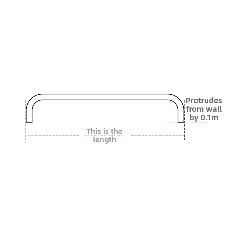 Závesová tyč v tvare U, jednopierová, nerezová oceľ, industriálny štýl Wabi-Sabi
