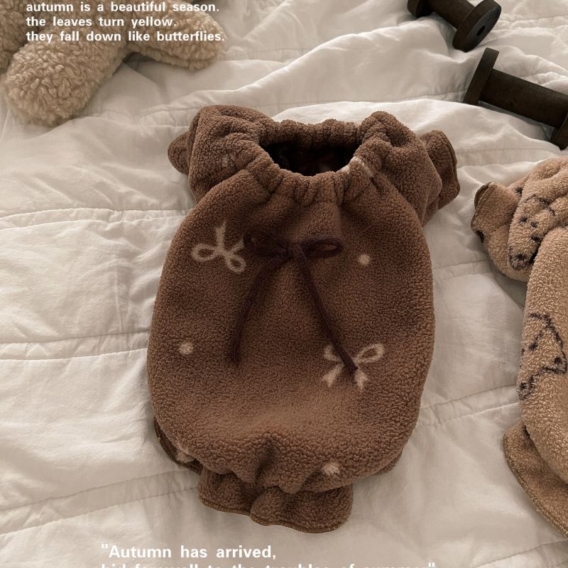 Odjeća za kućne ljubimce za pse i mačke, jesen–zima dvostrano fleece topla kućna odjeća, korejsko-japanski stil, Teddy Bichon pidžama