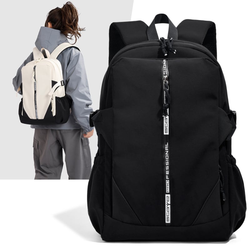 Unisex ruksak od najlona, velikog kapaciteta, vodootporan i otporan na habanje, podstava od poliestera, zakrivljene naramenice, kampus stil