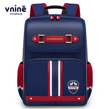 Ninth City školska torba za osnovnu školu, razredi 1–6, velik kapacitet, unisex, ergonomski stražnji panel, zaštita kralježnice, britanski stil, prugasti dizajn
