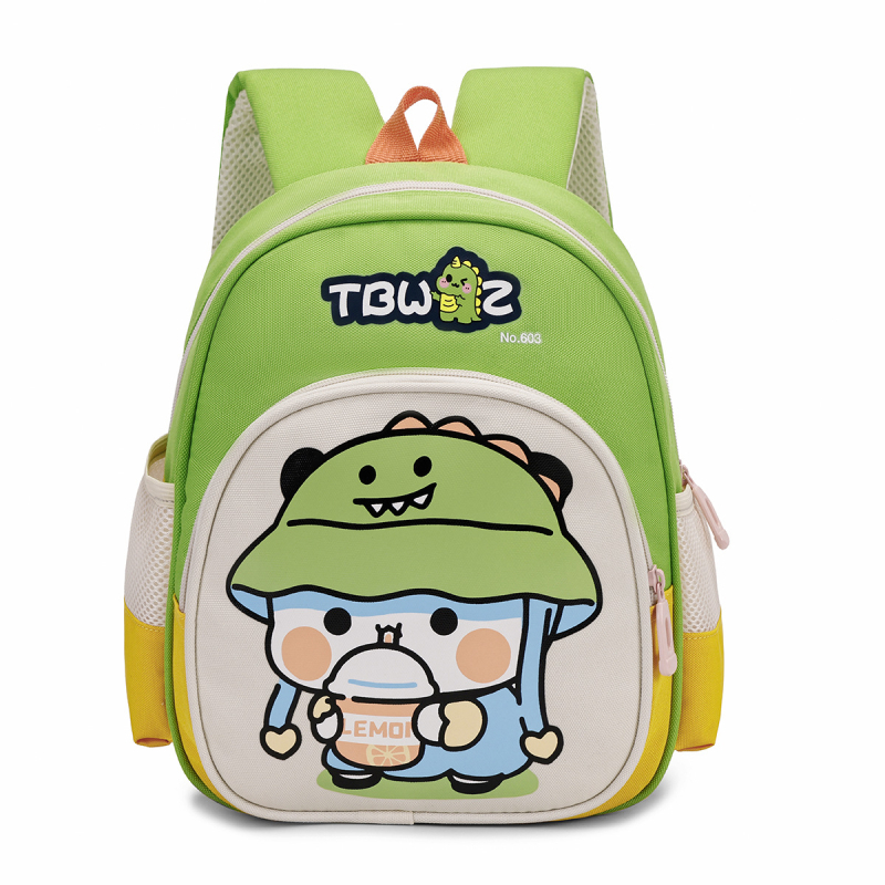 Školska torba za djecu, unisex, za 1.–2. razred, Oxford materijal, prozračna, motiv životinja u cartoon stilu