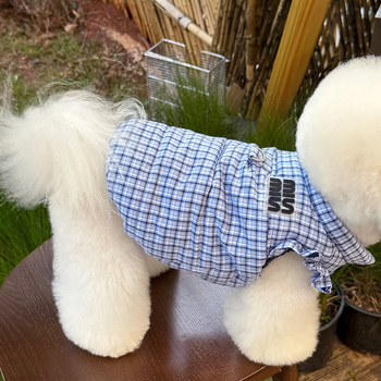 Zimska pamučna veste za male pse — Teddy, Bišon, Pomeranski, Yorkširski terijer i Pudla; casual stil; kompatibilno s uzicom