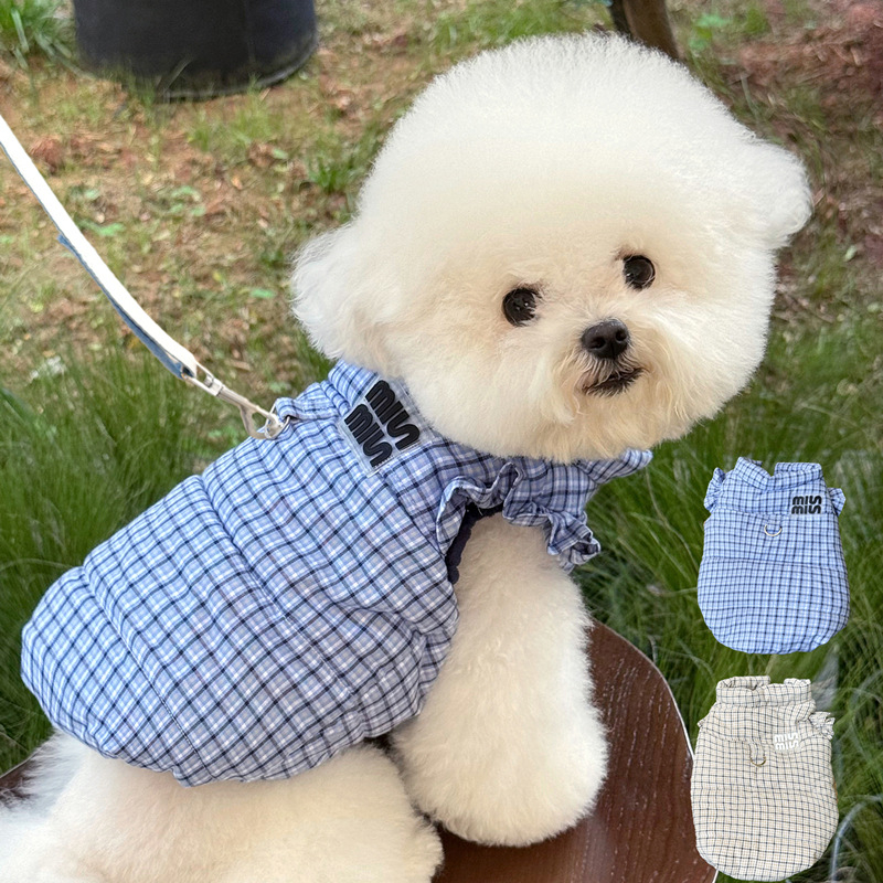 Zimska pamučna veste za male pse — Teddy, Bišon, Pomeranski, Yorkširski terijer i Pudla; casual stil; kompatibilno s uzicom