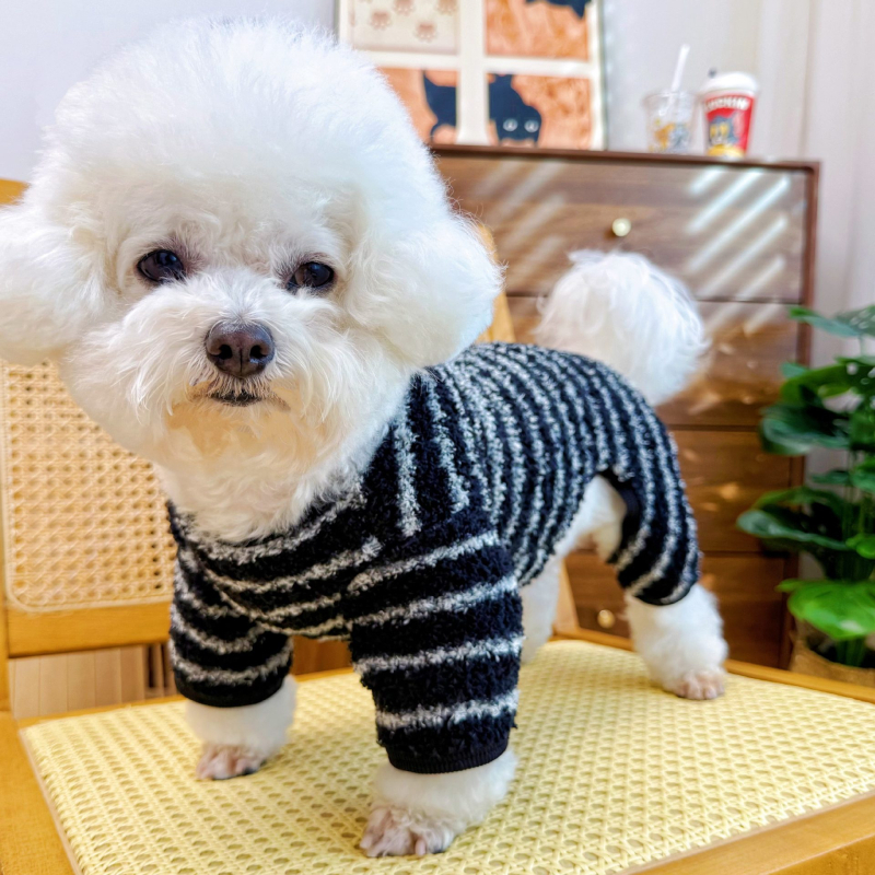 Zimska debela topla jakna za pse s prugama, univerzalna za sve pasmine, za šetnje