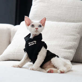 Kapuljačasta vest s plišanim podšitkom za bezdlaku mačku (Sphynx, Devon Rex)