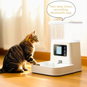 Hrănitor inteligent pentru animale de companie cu Bluetooth și comandă vocală, soluție ODM PCBA și funcționalitate a aplicației (Capacitate: 50000)