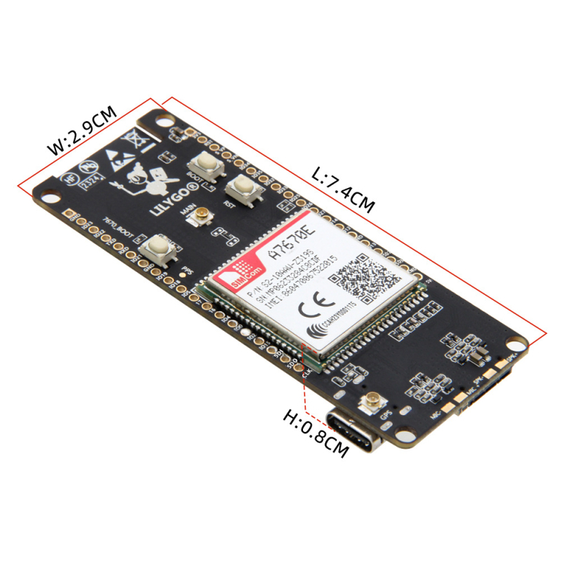 LILYGO T-Call A7670 ESP32 razvojna ploča s LTE/GSM modulom A7670E, 4G/2G