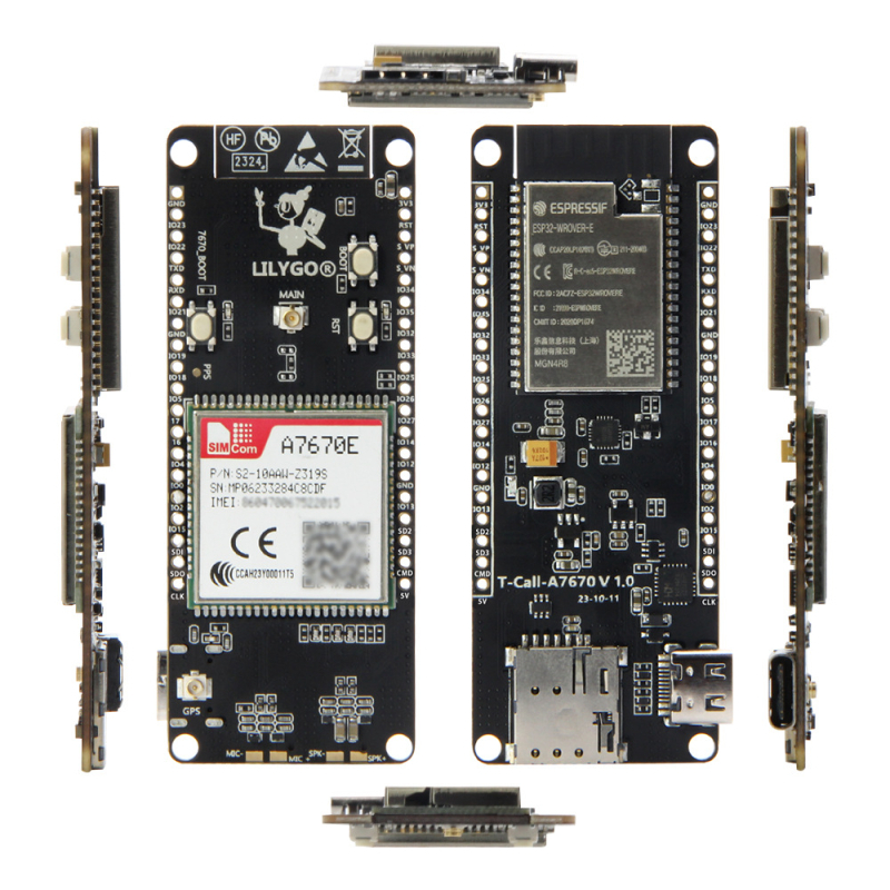 LILYGO T-Call A7670 ESP32 razvojna ploča s LTE/GSM modulom A7670E, 4G/2G