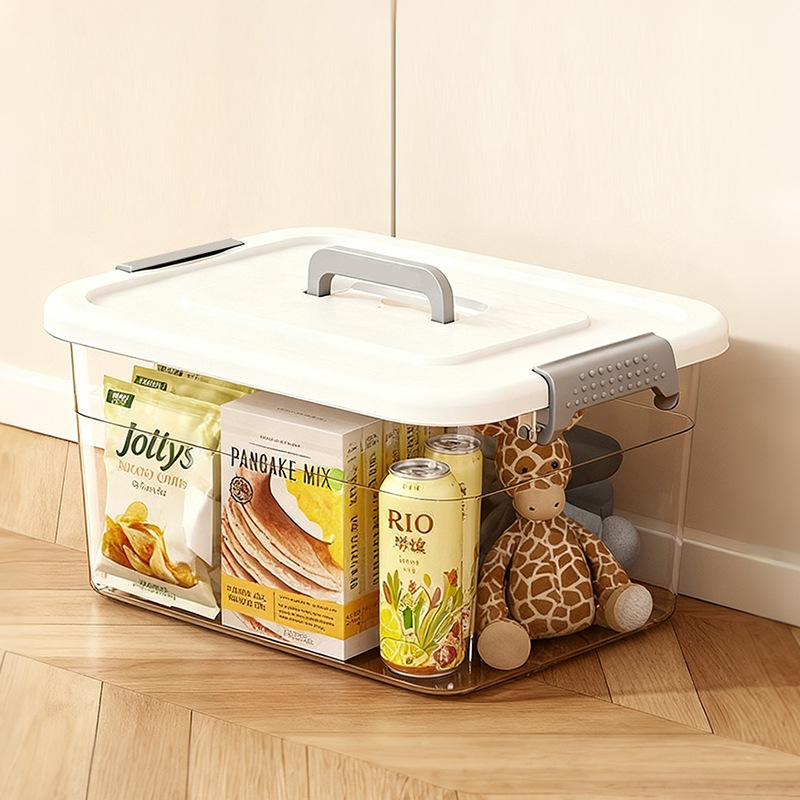 Desktop kutija za sitnice – PP materijal, zapremina 10–20 L, poklop na klik, prijenosna, višefunkcionalni organizator (A01–A03)