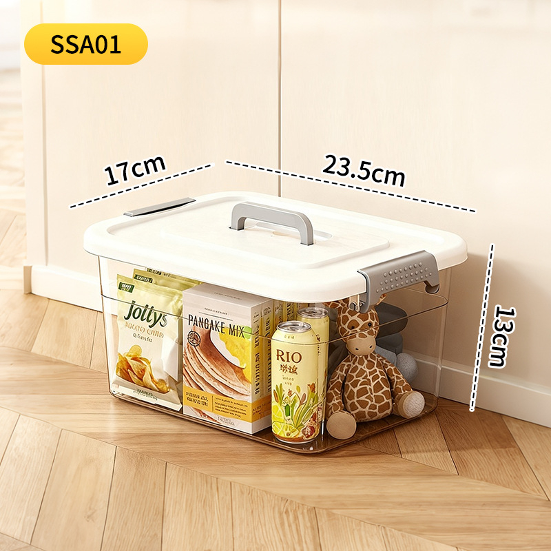 Desktop kutija za sitnice – PP materijal, zapremina 10–20 L, poklop na klik, prijenosna, višefunkcionalni organizator (A01–A03)