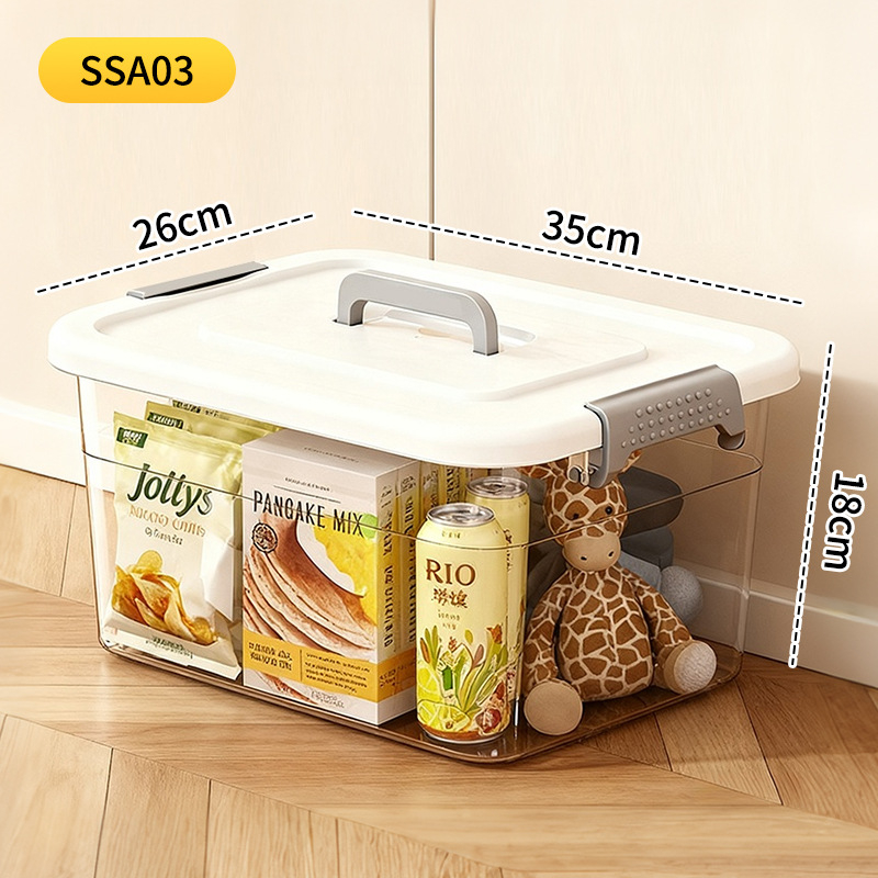 Desktop kutija za sitnice – PP materijal, zapremina 10–20 L, poklop na klik, prijenosna, višefunkcionalni organizator (A01–A03)