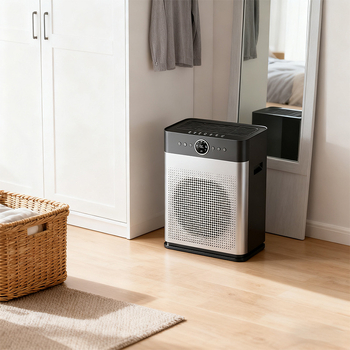 Οικιακός καθαριστής αέρα με αφαίρεση φορμαλδεΰδης, τεχνολογία αρνητικών ιόντων, 151–300 m³/h, θόρυβος 36–45 dB, κάλυψη 61 m² και άνω