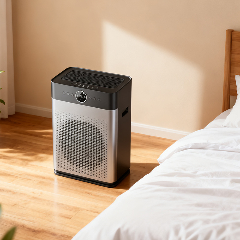 Οικιακός καθαριστής αέρα με αφαίρεση φορμαλδεΰδης, τεχνολογία αρνητικών ιόντων, 151–300 m³/h, θόρυβος 36–45 dB, κάλυψη 61 m² και άνω