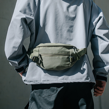 Muška prsna torba - ulični stil, najlon, podstava od poliestera, jednobojna, proljeće 2025