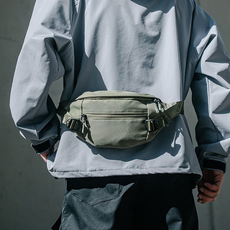 Muška prsna torba - ulični stil, najlon, podstava od poliestera, jednobojna, proljeće 2025