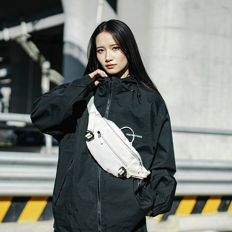 Muška prsna torba - ulični stil, najlon, podstava od poliestera, jednobojna, proljeće 2025