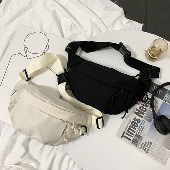 Najlon torbica oko struka s zipom, trodimenzionalna torbica preko tijela, ulični stil, unutarnja džep za telefon i unutarnji sloj