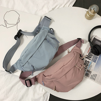 Najlon torbica oko struka s zipom, trodimenzionalna torbica preko tijela, ulični stil, unutarnja džep za telefon i unutarnji sloj