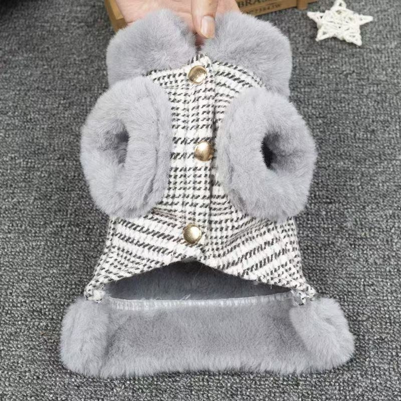 Topla vestica za mačke i pse, jesen-zima, s mogućnošću pričvršćivanja uz povodac, za male pasmine (Toy Poodle, Bichon Frisé, Pomeranian)