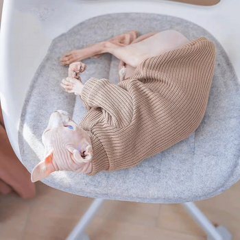 Pleten pulover za mačke bez dlake (Sphynx/Devon Rex) - elastičan, otporan na vlagu, udoban i mekan