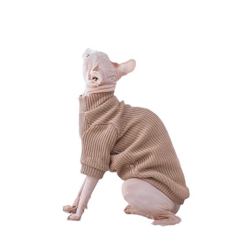 Pleten pulover za mačke bez dlake (Sphynx/Devon Rex) - elastičan, otporan na vlagu, udoban i mekan