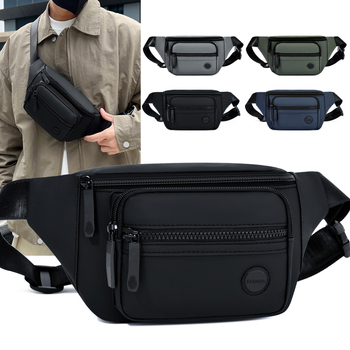 Muška pojasna torba za sport i outdoor aktivnosti, crossbody stil, velika kapaciteta (Oxford tkanina; vodootporna; ultra lagana; otporna na habanje; podstava od poliestera)