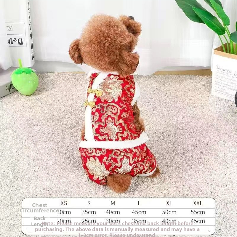 Novogodišnji Tang kostim za pse – pamukasti zimski kaput za male pasmine: Teddy, Bichon Frisé, Mini šnauzer, Pudl, Pomeranac