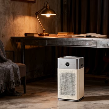 Καθαριστής αέρα για αφαίρεση φορμαλδεΰδης, τεχνολογία αρνητικών ιόντων, ροή αέρα 151–300 m³/ώρα, επιτραπέζια σχεδίαση, κατάλληλος για χώρους 61 m² και άνω