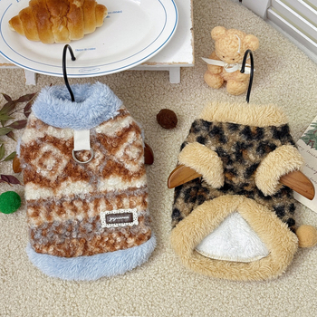 Jako za kućne ljubimce - INS stil zimska odjeća, ekstra debeli dvostruko sloj pliša, za pse i mačke, poliester, casual stil, zima/jesen, artikl 86116-Extra Thick Fur Collar