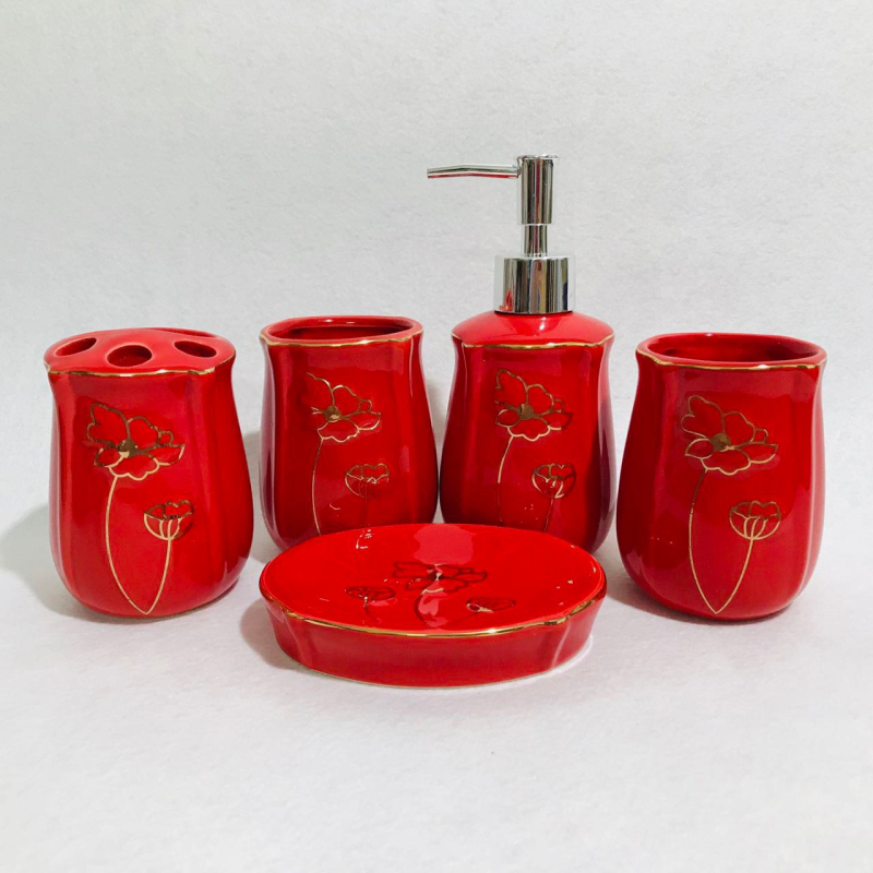 Europski keramički set za kupaonicu - dvodijelni set za higijenske potrepštine